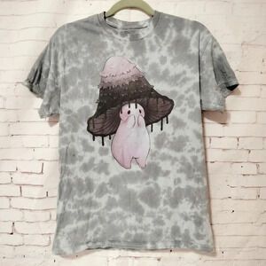 Unisex Men's Sz Medium Graphic Tshirt Ink Fairydropart mushroom Gray
